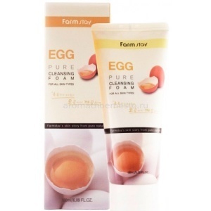 [Farmstay] Пенка для умывания очищающая с яичным экстрактом Egg Pure Cleansing Foam 180 мл